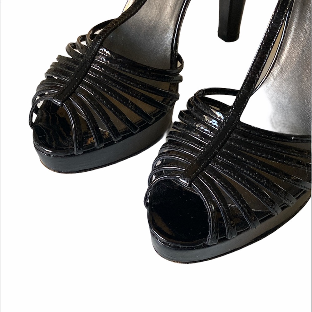 Stuart Weitzman Black Ankle Strap Platform Heels - image 6